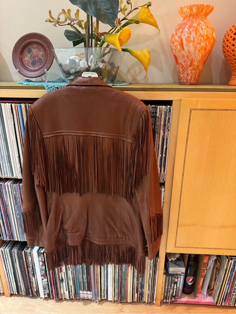 PRICE DROP:VTG,DIAMOND LEATHERS MADE in USA, lined, COGNAC LAMBSKIN LEATHER JT,M - Picture 2 of 9